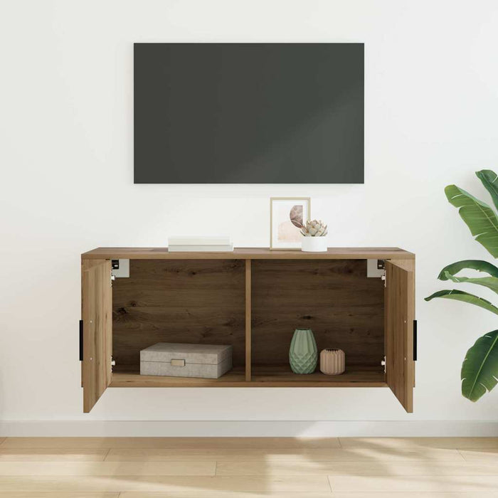 Dulap TV montat pe perete Stejar Artizanal 100 x 34,5 x 40 cm - WALTI WALTI