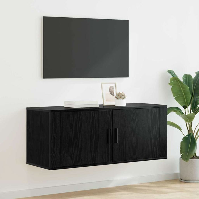 Dulap TV montat pe perete Stejar Negru 100 x 34,5 x 40 cm - WALTI WALTI