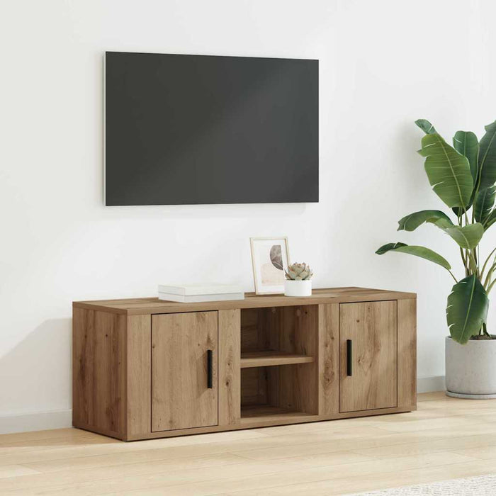 Cabinet TV Stejar Artizanal 100 x 31,5 x 35 cm Lemn compozit - WALTI WALTI