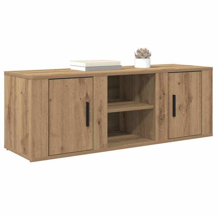 Cabinet TV Stejar Artizanal 100 x 31,5 x 35 cm Lemn compozit - WALTI WALTI
