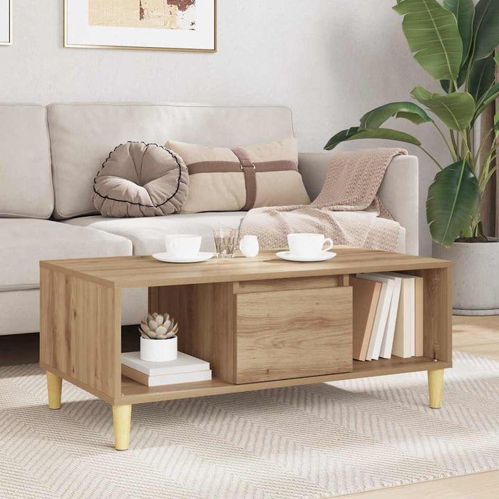 Masă de cafea Stejar Artizanal 90 x 50 x 26.5 cm Lemn compozit - WALTI WALTI