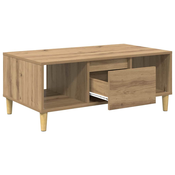 Masă de cafea Stejar Artizanal 90 x 50 x 26.5 cm Lemn compozit - WALTI WALTI