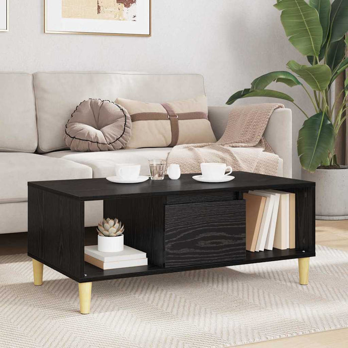 Masă de cafea Stejar Negru 90 x 50 x 26.5 cm Lemn compozit - WALTI WALTI