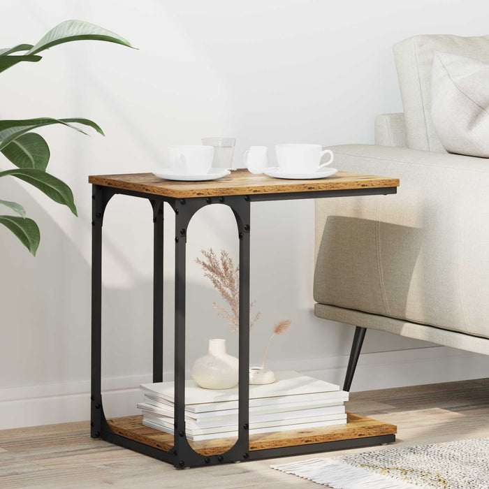 Masă laterală cu raft Lemn vechi 50 x 35 x 52 cm Lemn compozit - WALTI WALTI