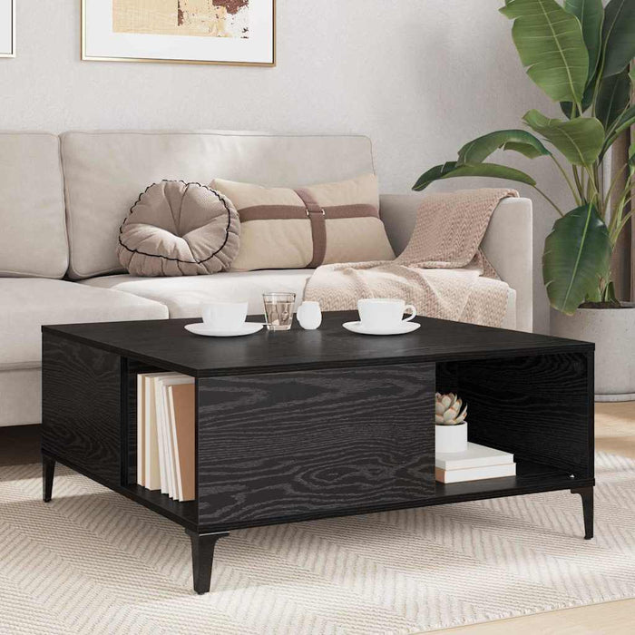 Masă de cafea Stejar Negru 80 x 80 x 36,5 cm Lemn compozit - WALTI WALTI