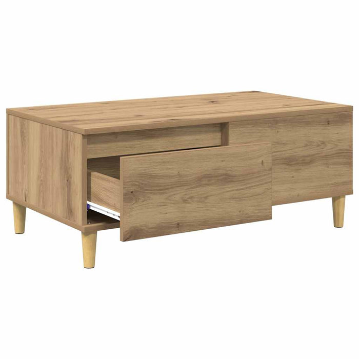 Masă de cafea Stejar Artizanal 90 x 50 x 35 cm Lemn compozit - WALTI WALTI