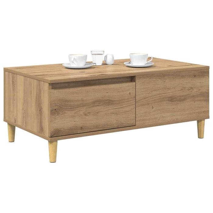 Masă de cafea Stejar Artizanal 90 x 50 x 35 cm Lemn compozit - WALTI WALTI