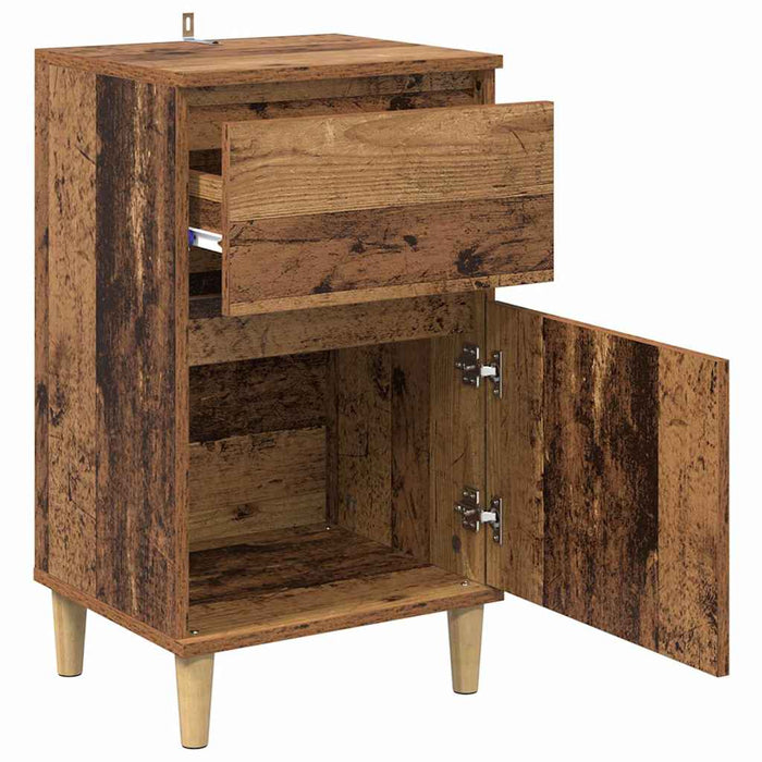 Dulap de noapte Lemn vechi 40 x 35 x 70 cm Lemn compozit - WALTI WALTI
