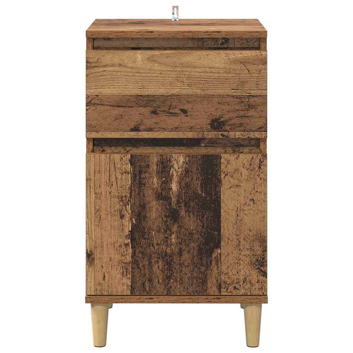 Dulap de noapte Lemn vechi 40 x 35 x 70 cm Lemn compozit - WALTI WALTI