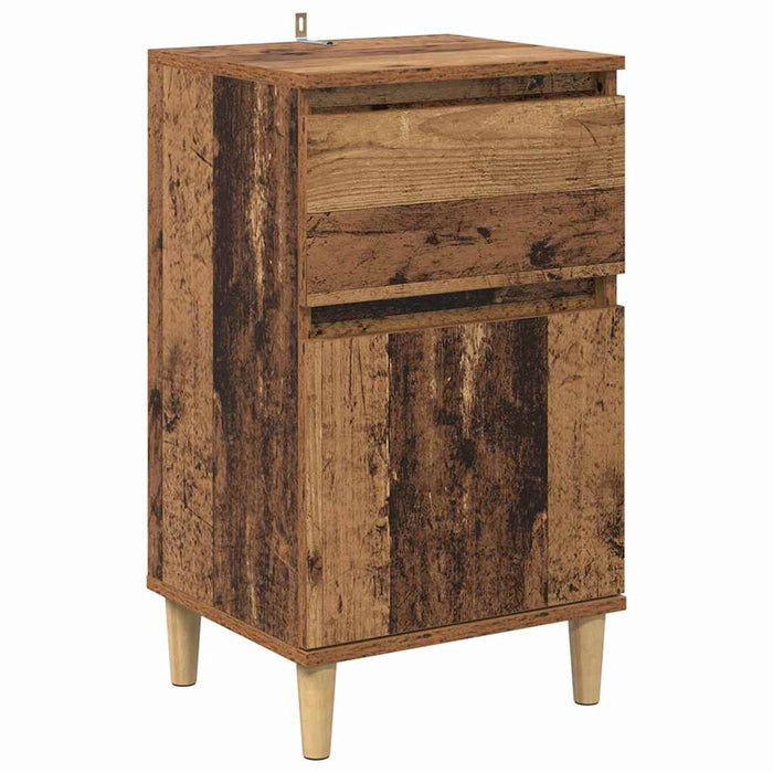 Dulap de noapte 2 pcs Lemn vechi 40 x 35 x 70 cm Lemn compozit - WALTI WALTI