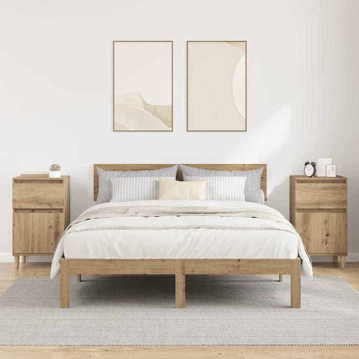 Dulap de noapte 2 pcs Stejar Artizanal 40 x 35 x 70 cm - WALTI WALTI