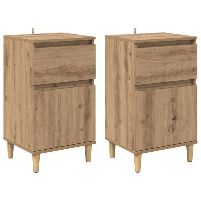 Dulap de noapte 2 pcs Stejar Artizanal 40 x 35 x 70 cm - WALTI WALTI