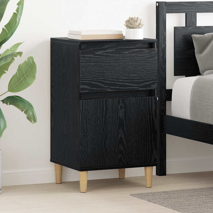 Dulap de noapte Stejar Negru 40 x 35 x 70 cm Lemn compozit - WALTI WALTI