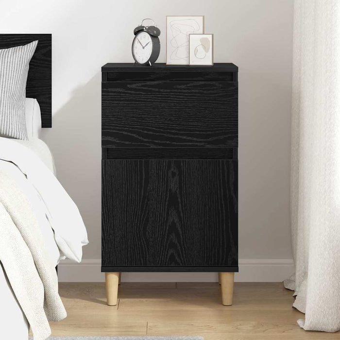 Dulap de noapte Stejar Negru 40 x 35 x 70 cm Lemn compozit - WALTI WALTI