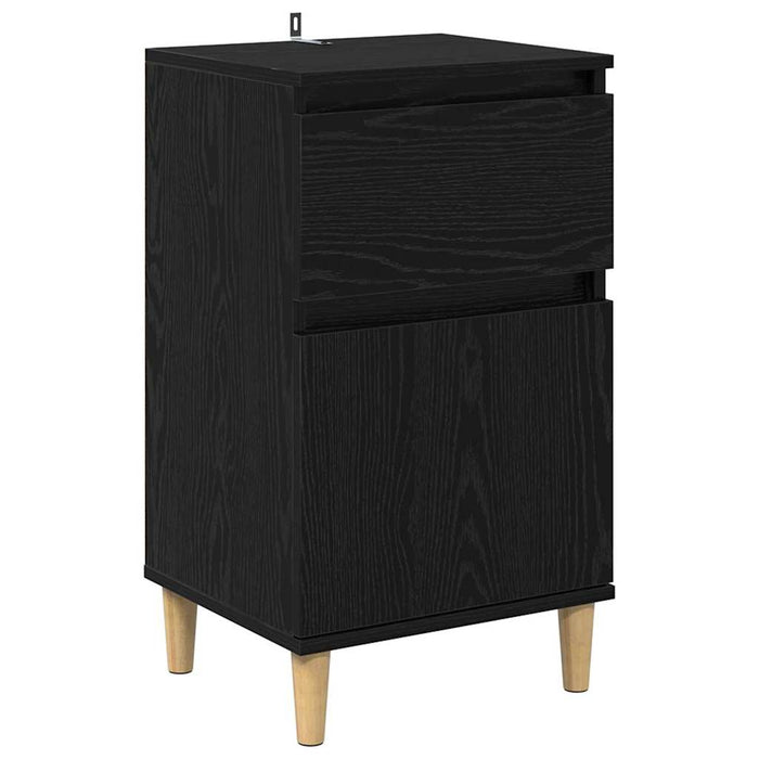Dulap de noapte Stejar Negru 40 x 35 x 70 cm Lemn compozit - WALTI WALTI