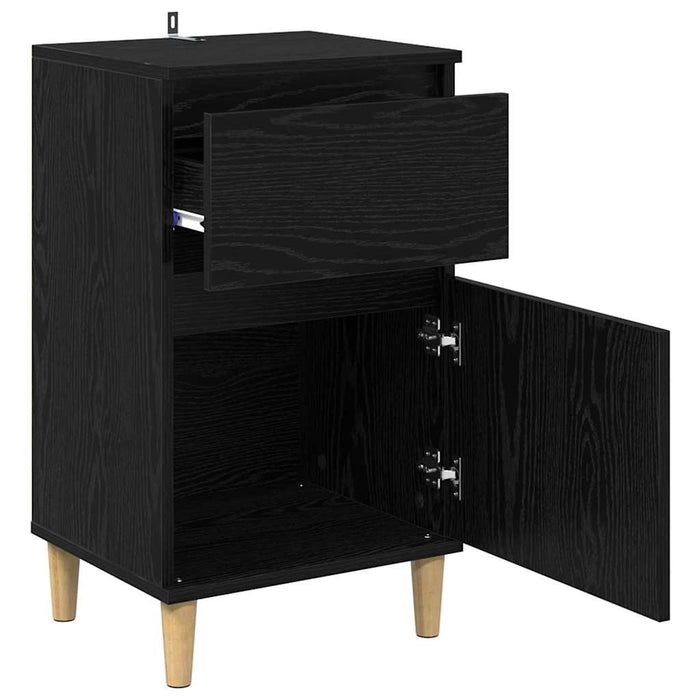 Dulap de noapte Stejar Negru 40 x 35 x 70 cm Lemn compozit - WALTI WALTI