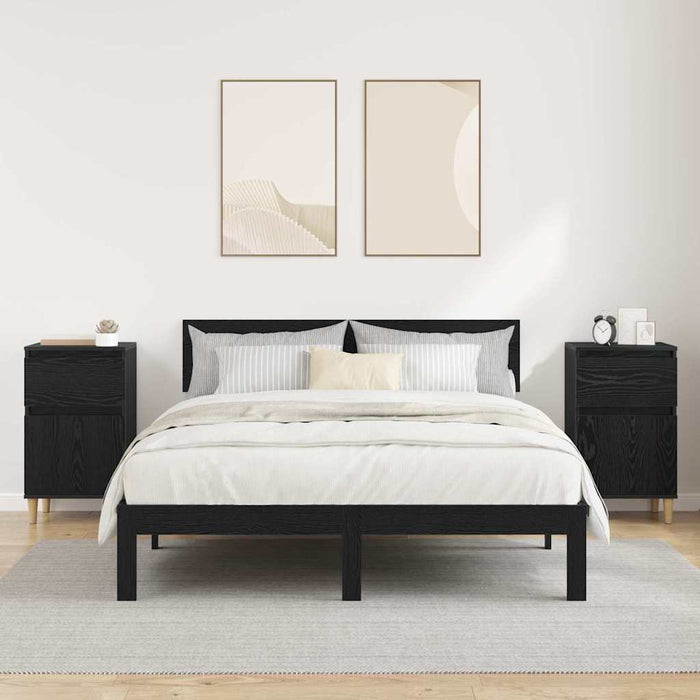 Dulap de noapte cu sertar 2 pcs Stejar Negru 40 x 35 x 70 cm - WALTI WALTI
