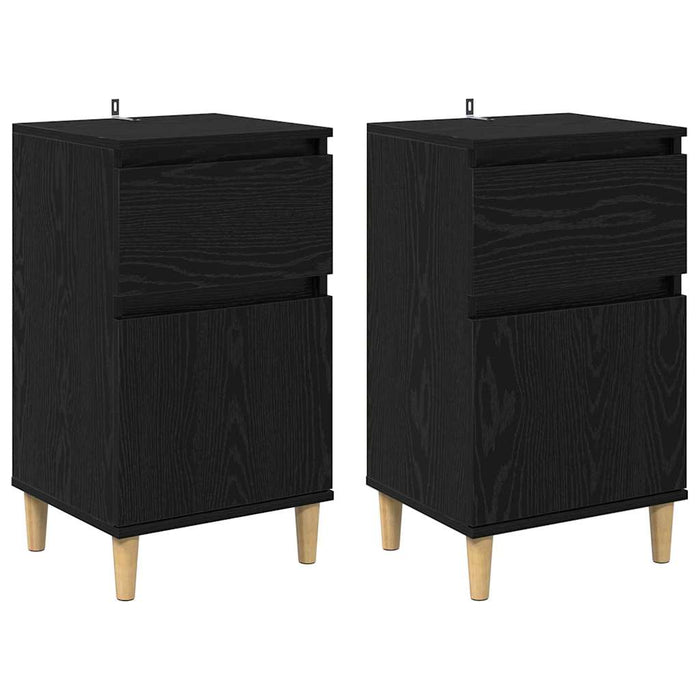 Dulap de noapte cu sertar 2 pcs Stejar Negru 40 x 35 x 70 cm - WALTI WALTI
