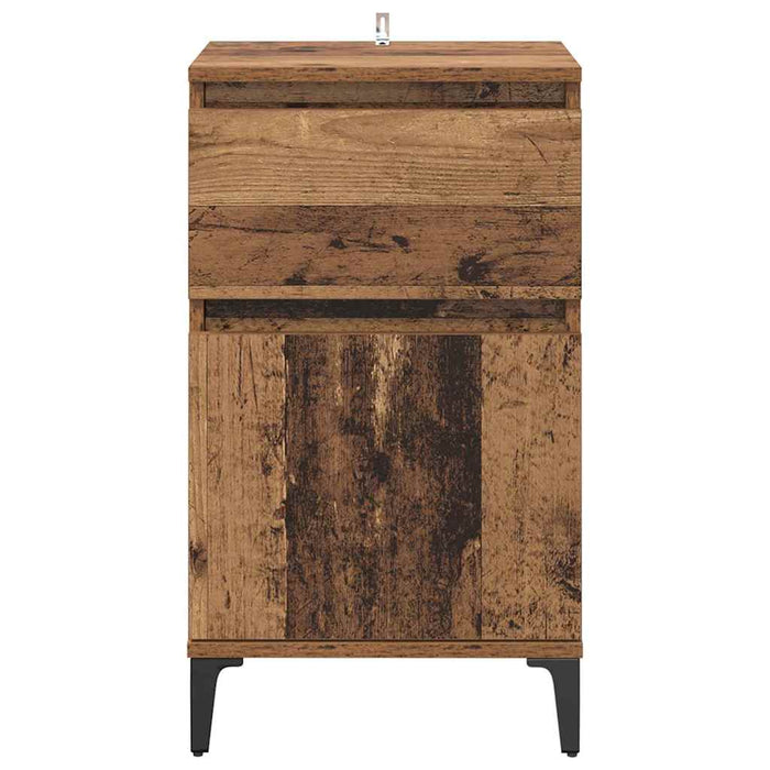 Dulap de noapte Lemn vechi 40 x 35 x 70 cm Lemn compozit - WALTI WALTI