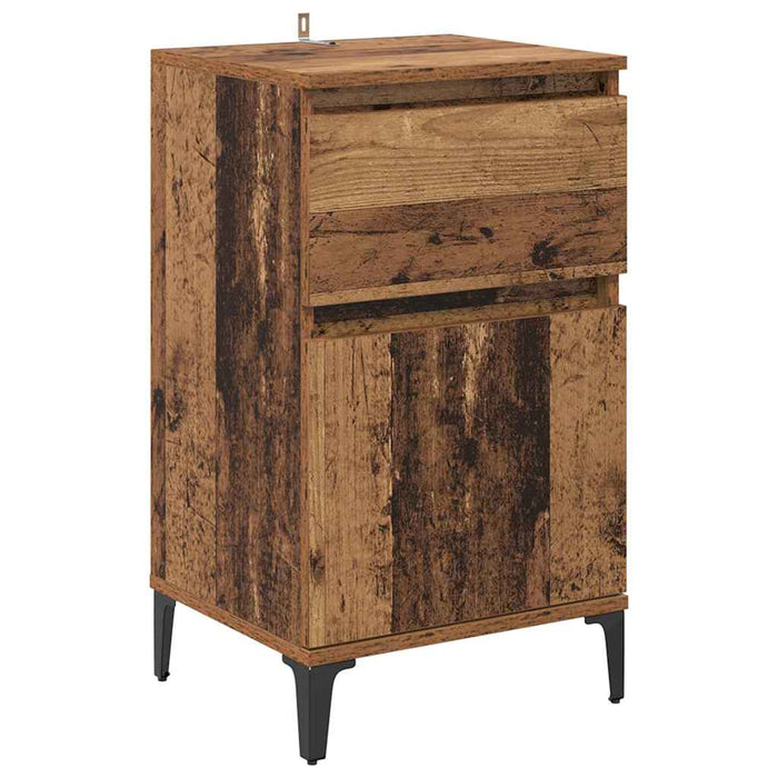 Dulap de noapte 2 pcs Lemn vechi 40 x 35 x 70 cm Lemn compozit - WALTI WALTI