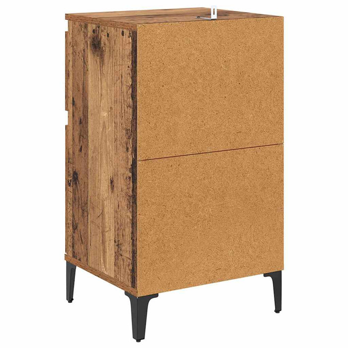 Dulap de noapte 2 pcs Lemn vechi 40 x 35 x 70 cm Lemn compozit - WALTI WALTI