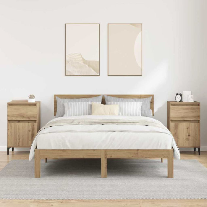Dulap de noapte 2 pcs Stejar Artizanal 40 x 35 x 70 cm - WALTI WALTI