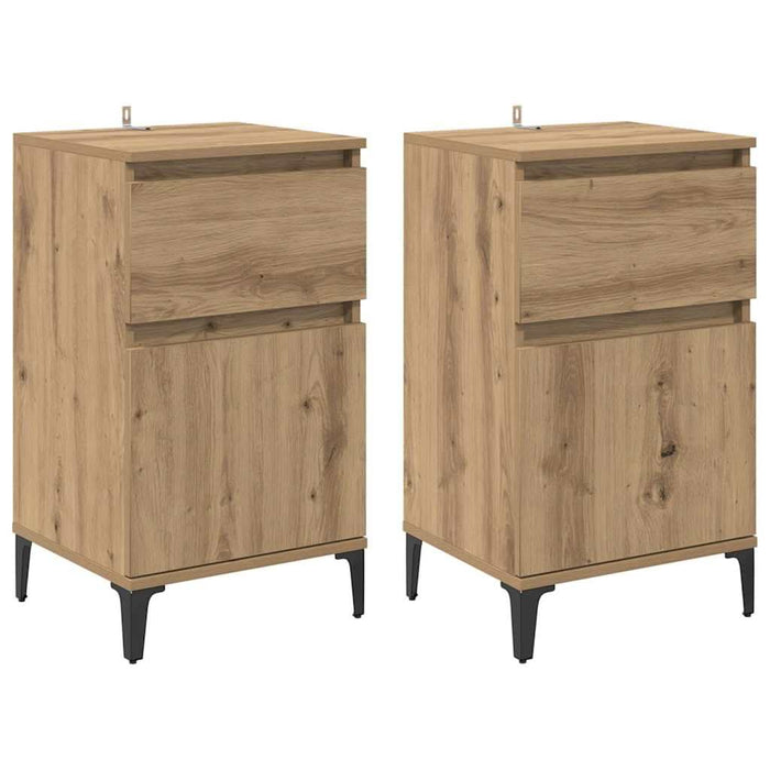 Dulap de noapte 2 pcs Stejar Artizanal 40 x 35 x 70 cm - WALTI WALTI
