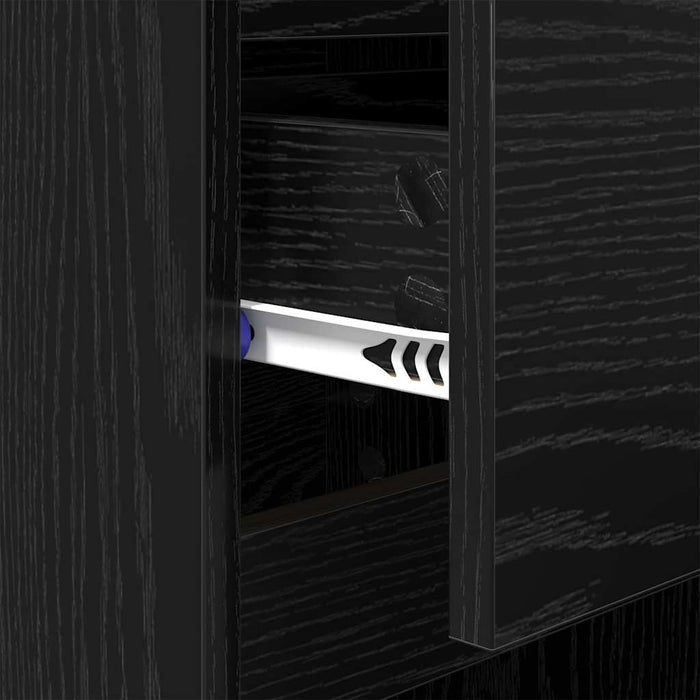 Dulap de noapte Stejar Negru 40 x 35 x 70 cm Lemn compozit - WALTI WALTI
