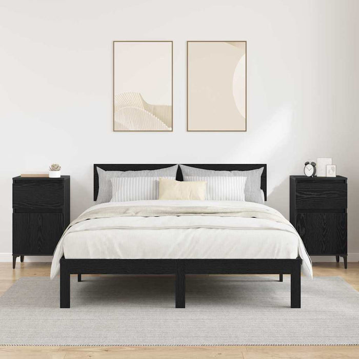 Dulap de noapte cu sertar 2 pcs Stejar Negru 40 x 35 x 70 cm - WALTI WALTI