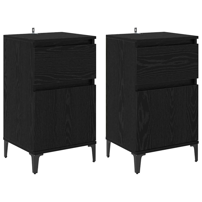 Dulap de noapte cu sertar 2 pcs Stejar Negru 40 x 35 x 70 cm - WALTI WALTI