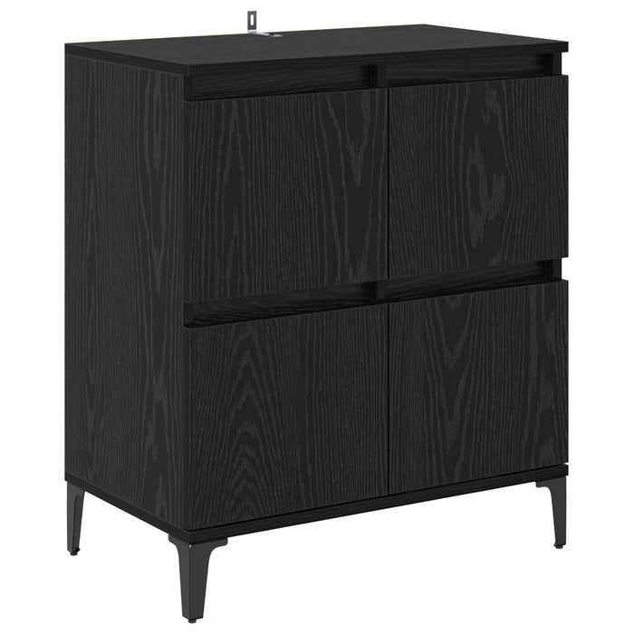 Bufet Stejar Negru 60 x 35 x 70 cm Lemn Ingineresc și Fier - WALTI WALTI