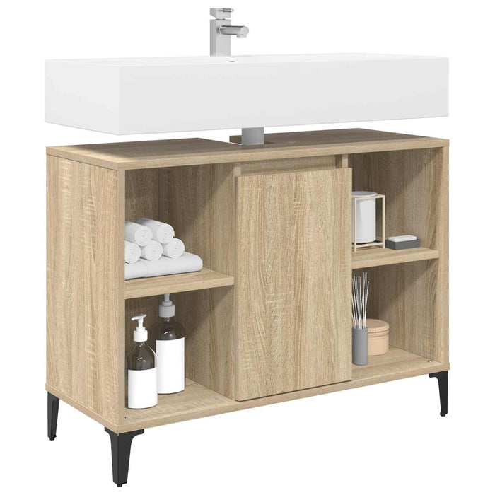 Dulap de chiuvetă cu raft cu ușă Stejar Sonoma 80 x 33 x 60 cm - WALTI WALTI