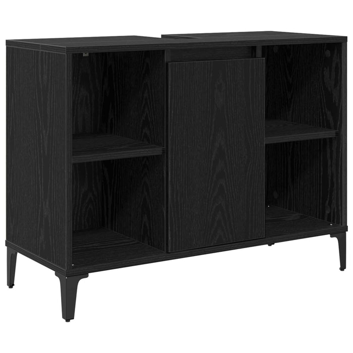 Dulap de chiuvetă cu raft cu ușă Stejar Negru 80 x 33 x 60 cm - WALTI WALTI