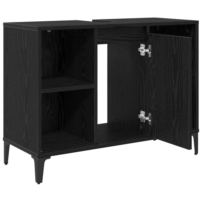 Dulap de chiuvetă cu raft cu ușă Stejar Negru 80 x 33 x 60 cm - WALTI WALTI