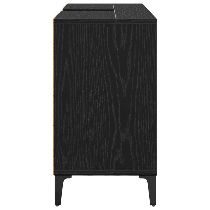Dulap de chiuvetă cu raft cu ușă Stejar Negru 80 x 33 x 60 cm - WALTI WALTI