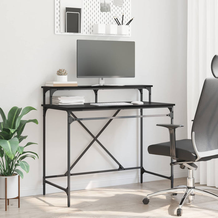 Birou Stejar Negru 100 x 50 x 90 cm Lemn compozit - WALTI WALTI