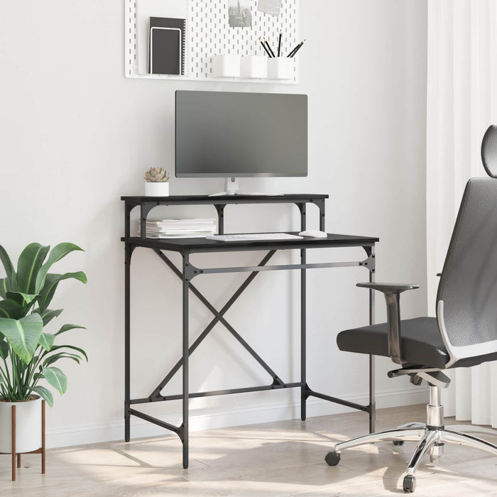 Birou Stejar Negru 80 x 50 x 90 cm Lemn compozit - WALTI WALTI
