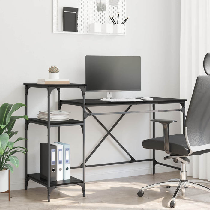 Birou Stejar Negru 135 x 50 x 90 cm Lemn compozit - WALTI WALTI