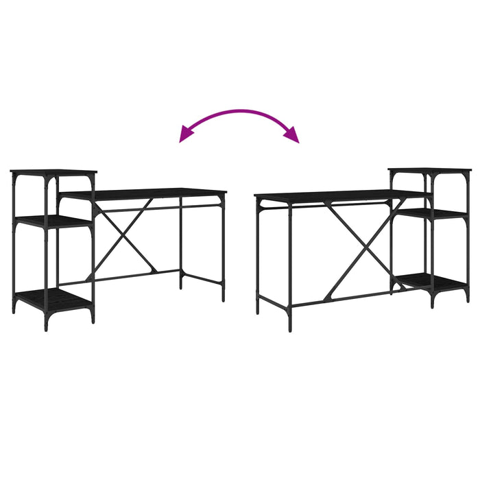 Birou Stejar Negru 135 x 50 x 90 cm Lemn compozit - WALTI WALTI