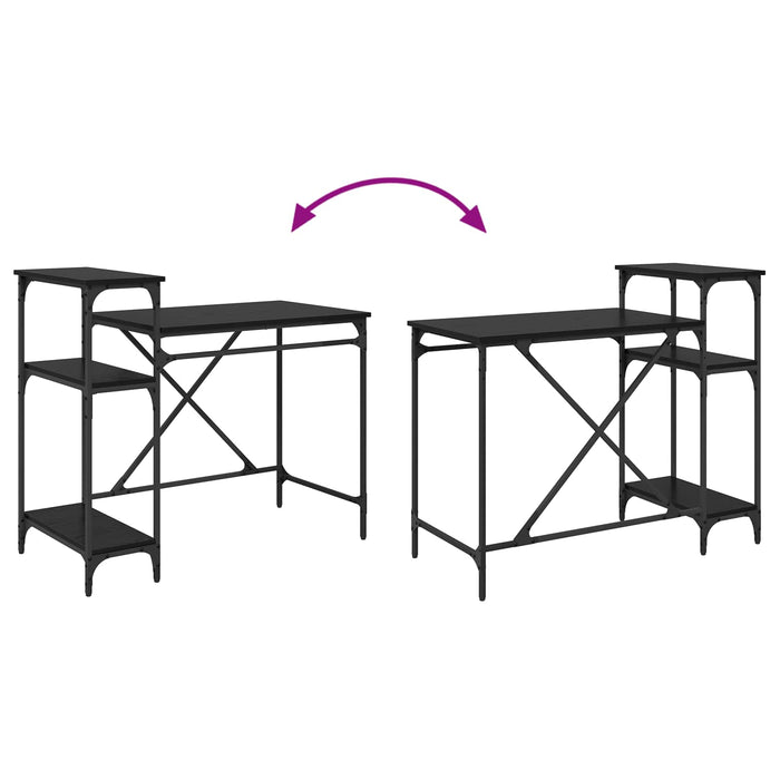 Birou Stejar Negru 105 x 50 x 90 cm Lemn compozit - WALTI WALTI