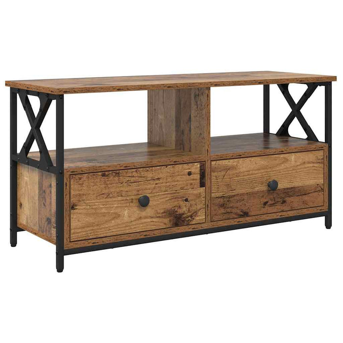 Cabinet TV Lemn Vechi 90 x 33 x 45 cm Lemn ingineresc și oțel - WALTI WALTI