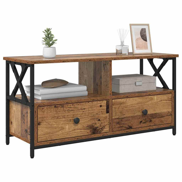 Cabinet TV Lemn Vechi 90 x 33 x 45 cm Lemn ingineresc și oțel - WALTI WALTI