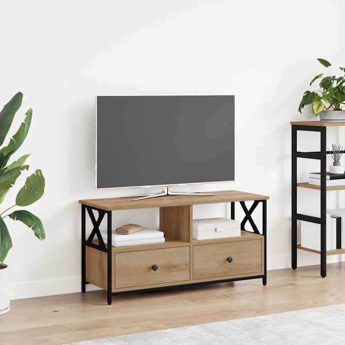 Cabinet TV cu sertar Stejar Artizanal 90 x 33 x 45 cm - WALTI WALTI