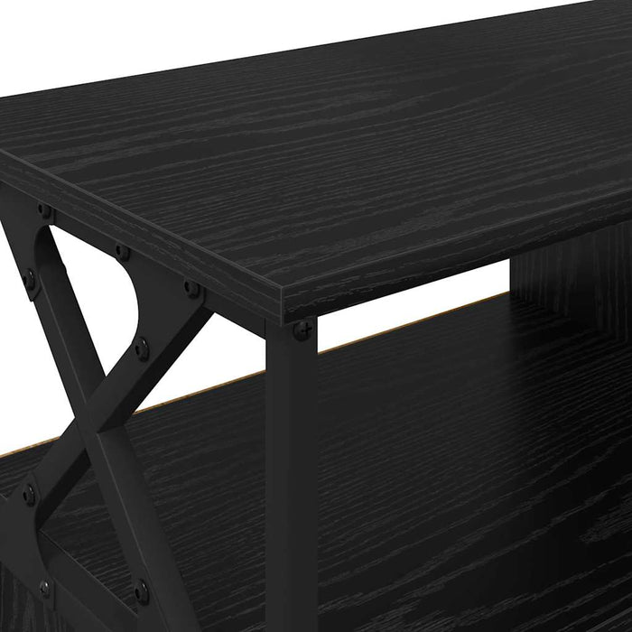 Cabinet TV Stejar Negru 90 x 33 x 45 cm Lemn ingineresc și oțel - WALTI WALTI