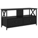 Cabinet TV Stejar Negru 90 x 33 x 45 cm Lemn ingineresc și oțel - WALTI WALTI