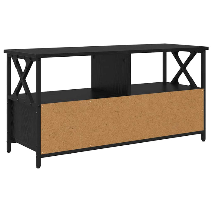 Cabinet TV Stejar Negru 90 x 33 x 45 cm Lemn ingineresc și oțel - WALTI WALTI