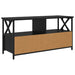 Cabinet TV Stejar Negru 90 x 33 x 45 cm Lemn ingineresc și oțel - WALTI WALTI
