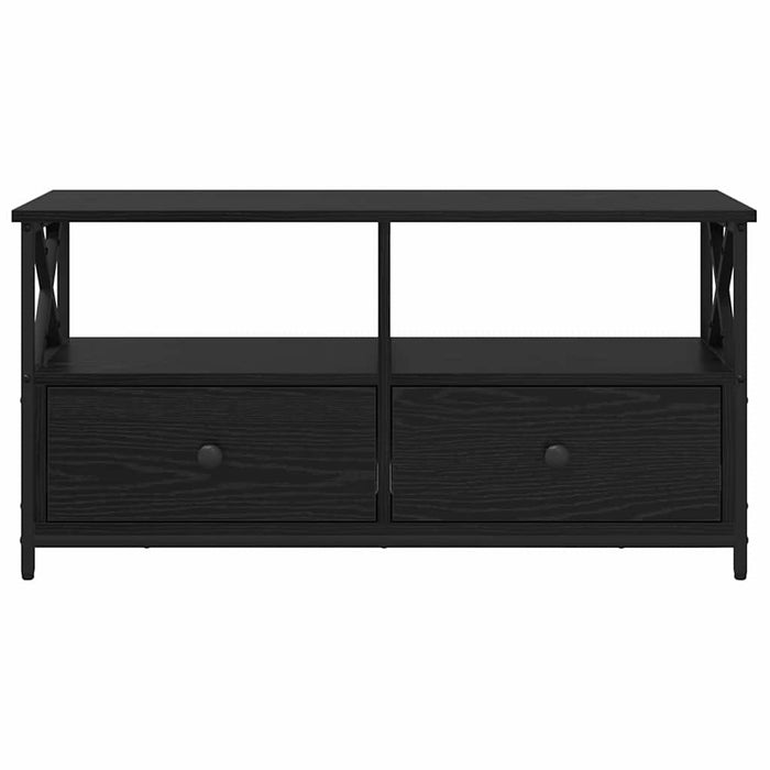 Cabinet TV Stejar Negru 90 x 33 x 45 cm Lemn ingineresc și oțel - WALTI WALTI