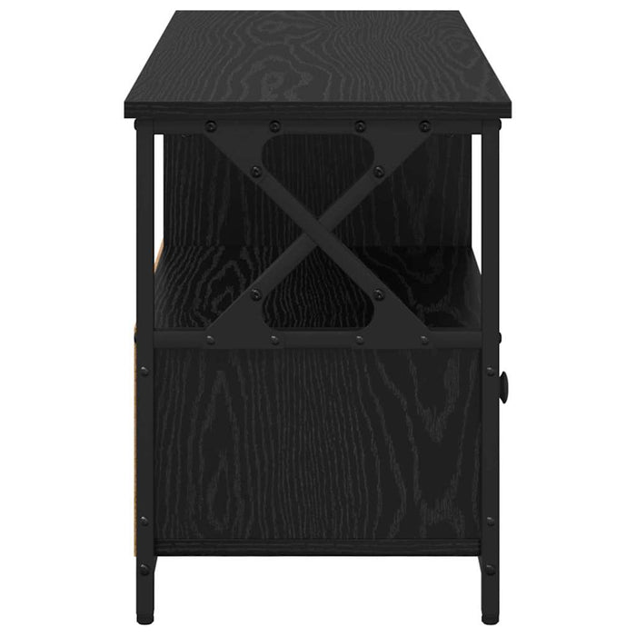 Cabinet TV Stejar Negru 90 x 33 x 45 cm Lemn ingineresc și oțel - WALTI WALTI