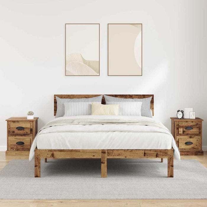 Dulap de noapte cu sertar 2 pcs Lemn vechi 39 x 39 x 47.5 cm - WALTI WALTI